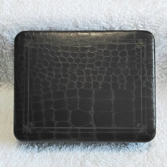 Antique Faux Alligator/Crocodile Skin Double Deck Gin Card Case!! - Picture 3 of 5